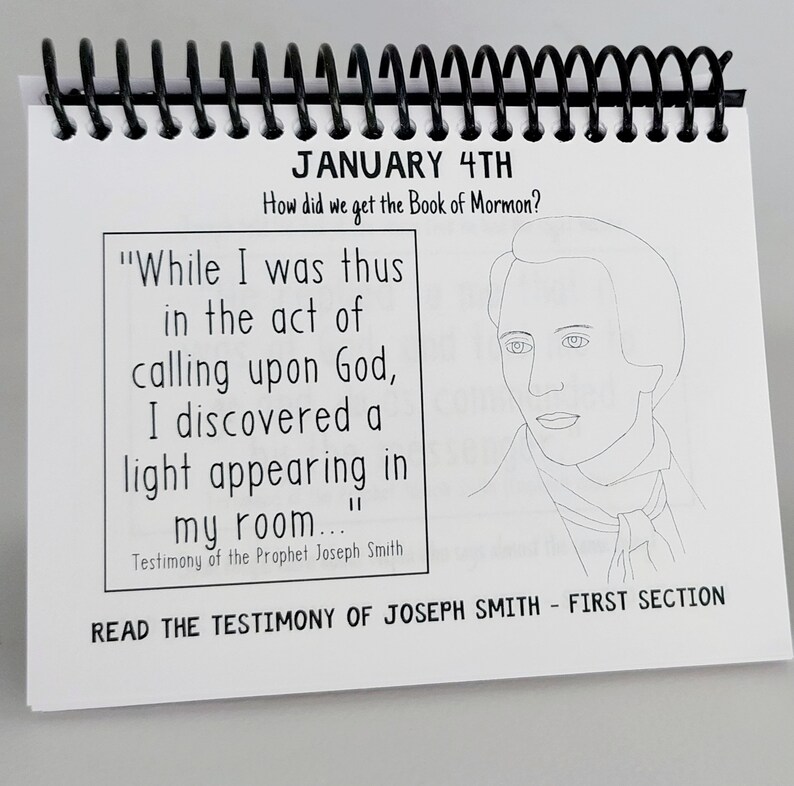 1st Quarter Come Follow Me 2024 Daily Flip Calendar for Kids and Teens