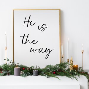 Él es el camino, versículos de la Biblia, regalo de Navidad ministerial, regalo de vecino, tarjetas de Navidad a granel, signo de la Biblia, Hanouts SUD