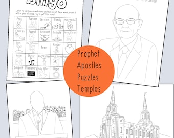 LDS General Konferenz 2026 Ausmalbilder | Jesus | Hellseher | Apostel | Bügeln | PDF zum Ausdrucken