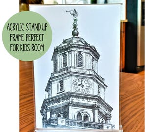 LDS Nauvoo Tempel Turmspitze | 5x7 gerahmt LDS Primäre Geschenk | Heilige der letzten Tage Wohnkultur