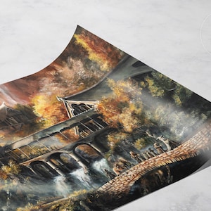 The Breaking of the Fellowship-kunstprint – handgeschilderde epische fantasymuurkunst Poster