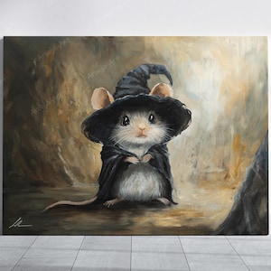 Il Mago dei Topi - Stampa artistica su tela / Carta per belle arti, Arte fantasy, Pittura, Stampa su tela, Arte tradizionale