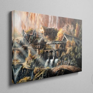 The Breaking of the Fellowship-kunstprint – handgeschilderde epische fantasymuurkunst Canvas