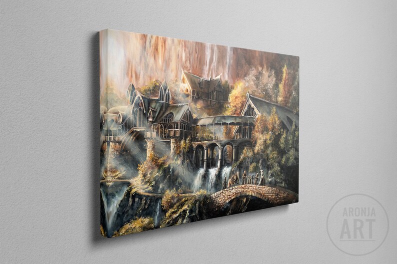 The Breaking of the Fellowship-kunstprint – handgeschilderde epische fantasymuurkunst Canvas