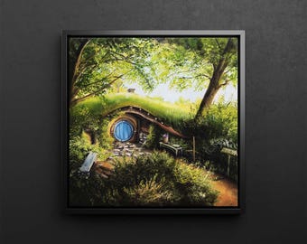 Hobbiton lente landschapskunstdruk: decor Shire