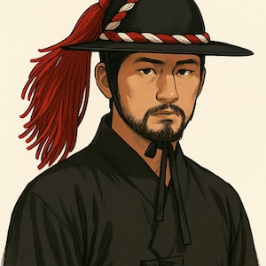 16th Century Korea Joseon Dynasty Police Hat - Handmade Replica (30 cm Diameter)