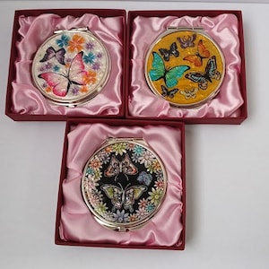 3 Espejo cosmético de nácar, Espejo compacto, Espejo de maquillaje, Espejo de bolsillo, Regalo de dama de honor