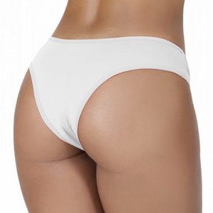 Delicate Quality Microfiber Tanga Panties Made In Brazil. Tanga Camila. White