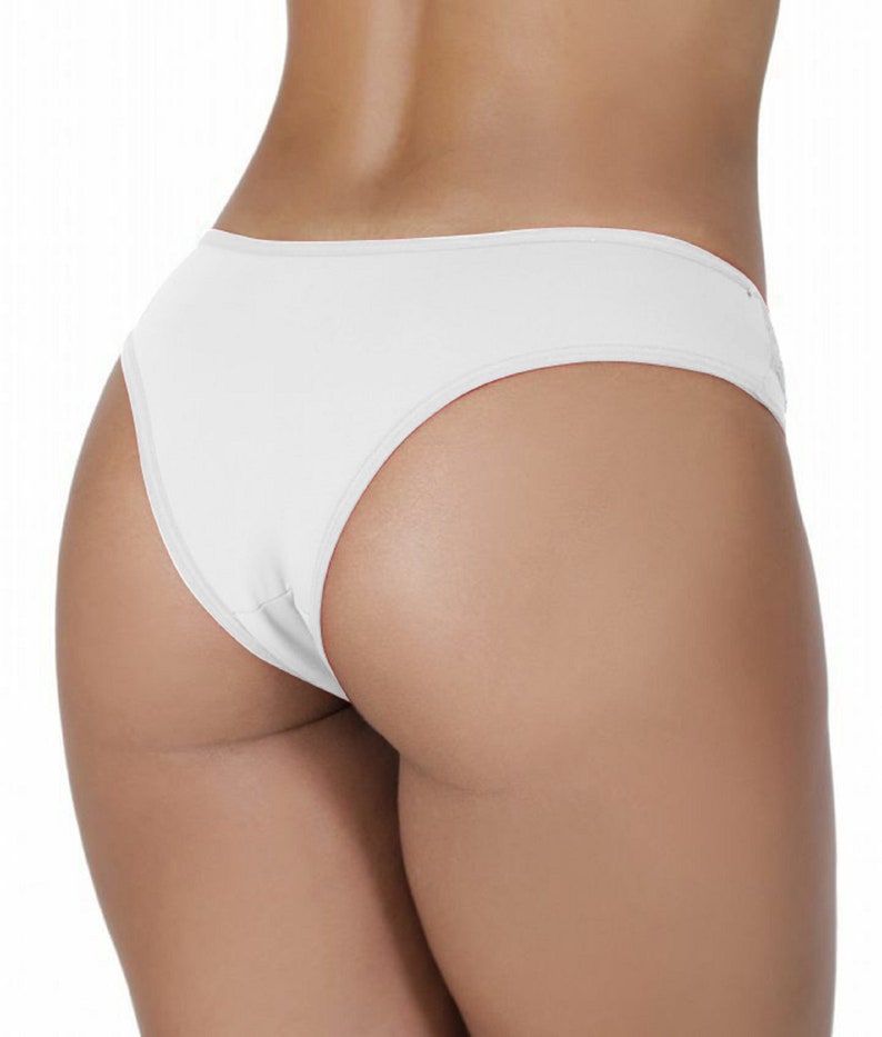 Delicate Quality Microfiber Tanga Panties Made In Brazil. Tanga Camila. White