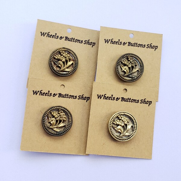 Victorian Brass Mulberry Pictorial Buttons