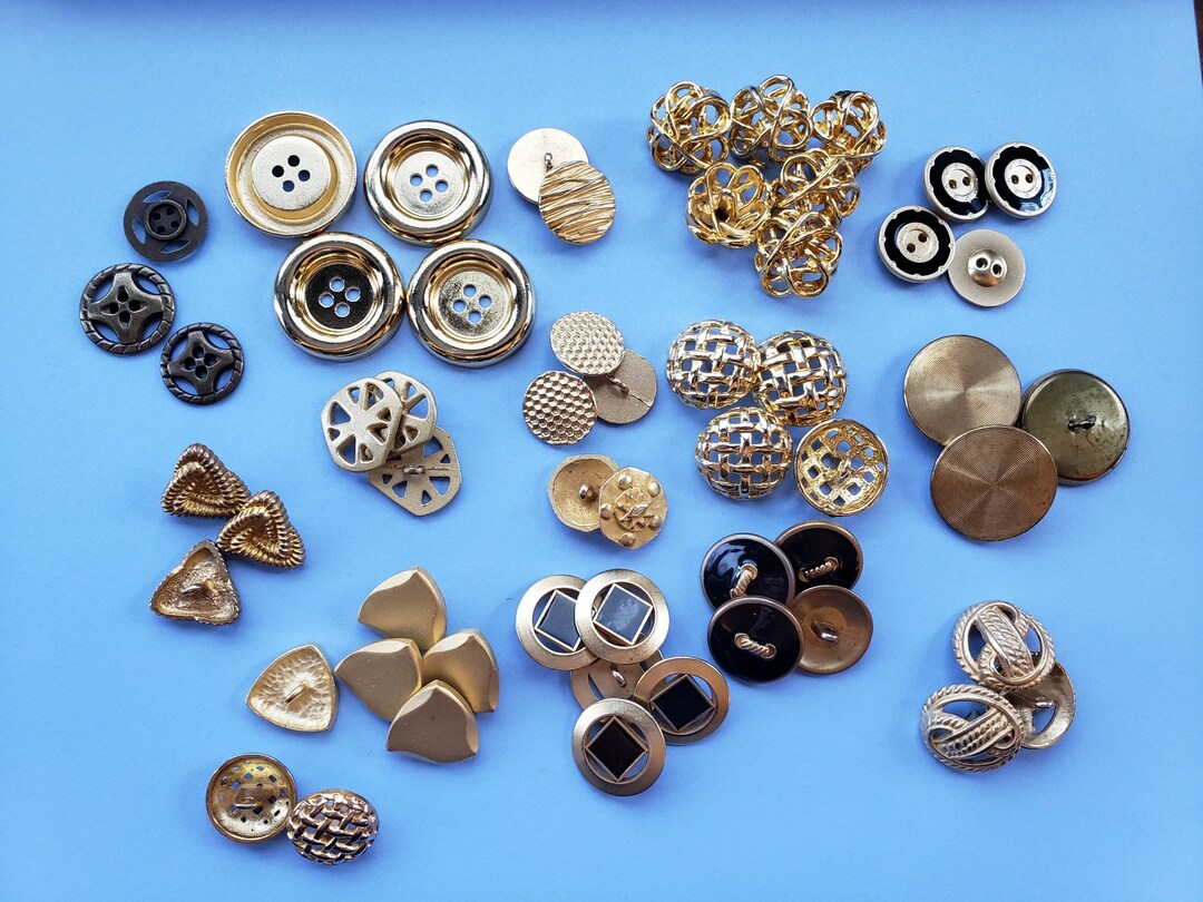 Vintage Heavy Brass Buttons Etsy