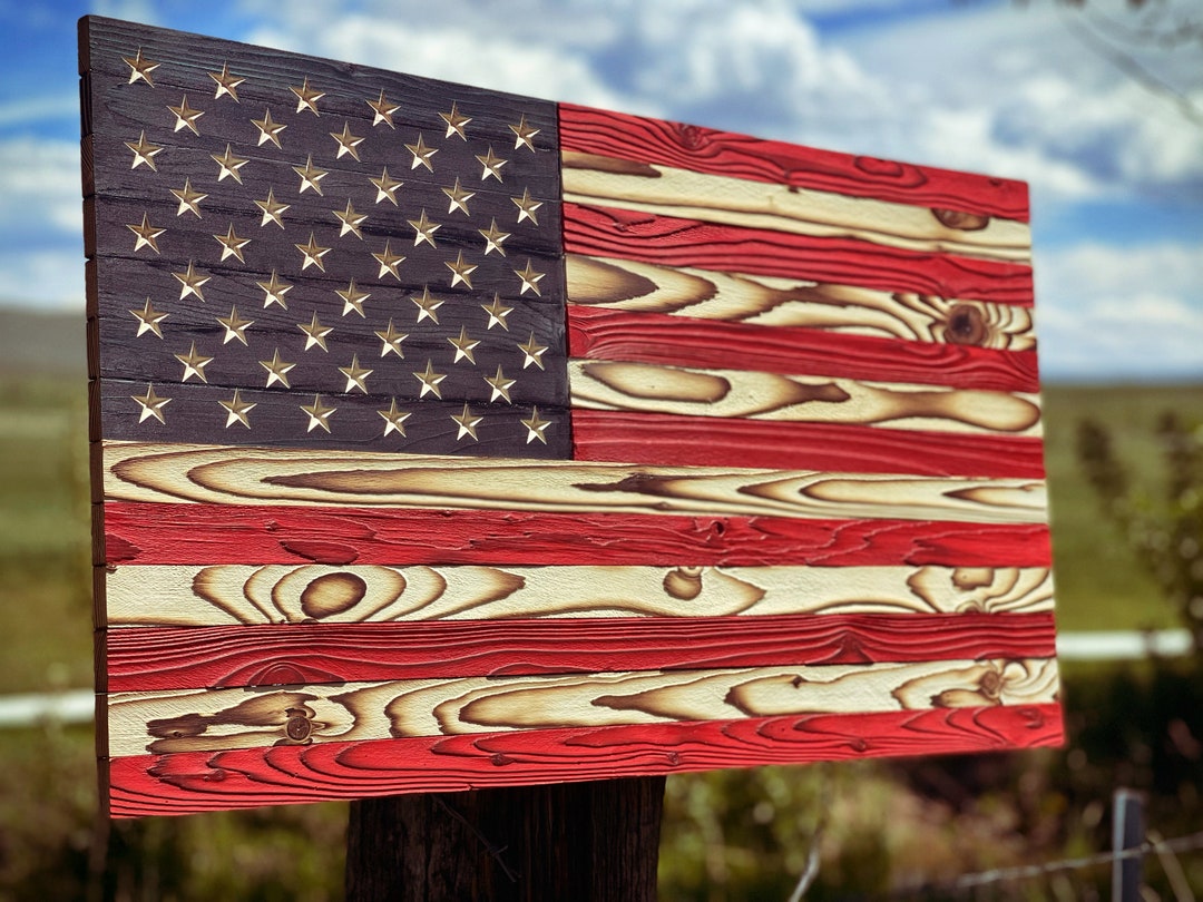 EXTRA LARGE Rustic Wooden American Flag American Flag Wood, Pallet