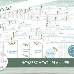 Homeschool Planner Bundle - Editable and Printable Home School Teacher Planner - Charlotte Mason Style Organization - Instant Download