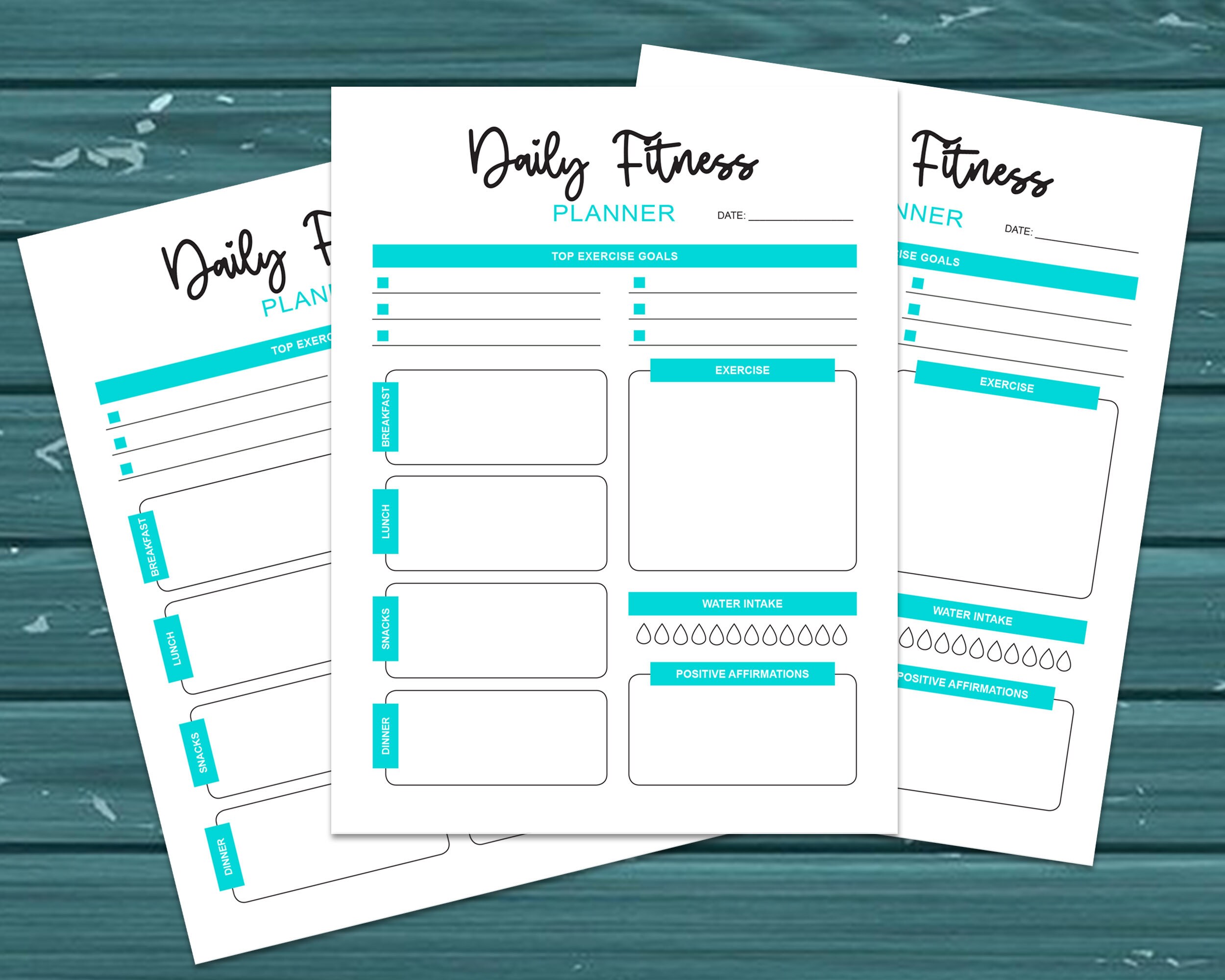 Fitness Planner Printable Daily Fitness Planner Page Insert Etsy