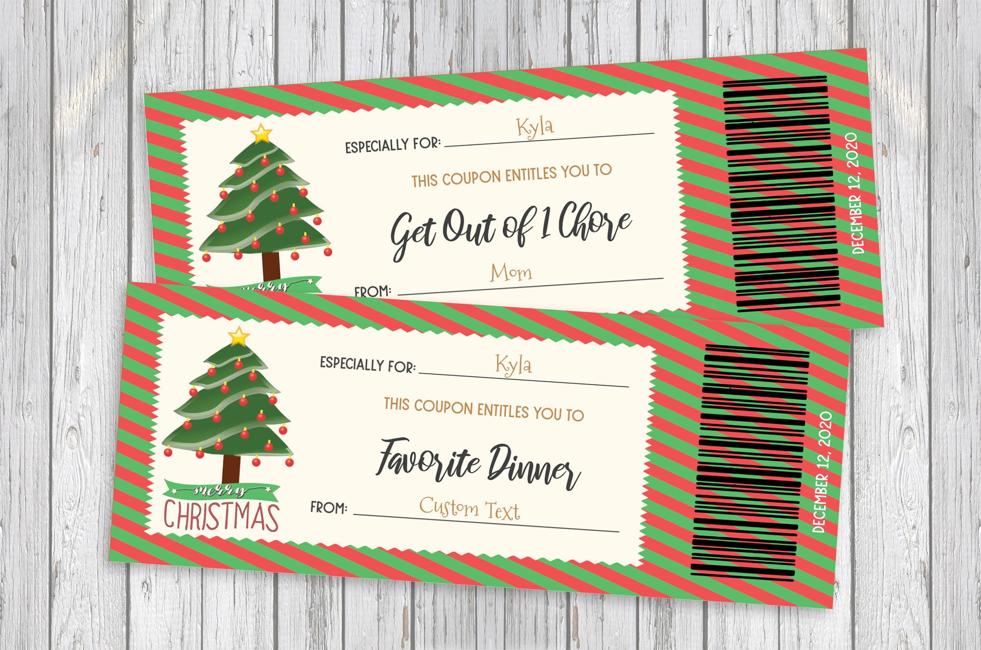 Printable Coupon Book Christmas Gift Editable Coupon Book Template ...