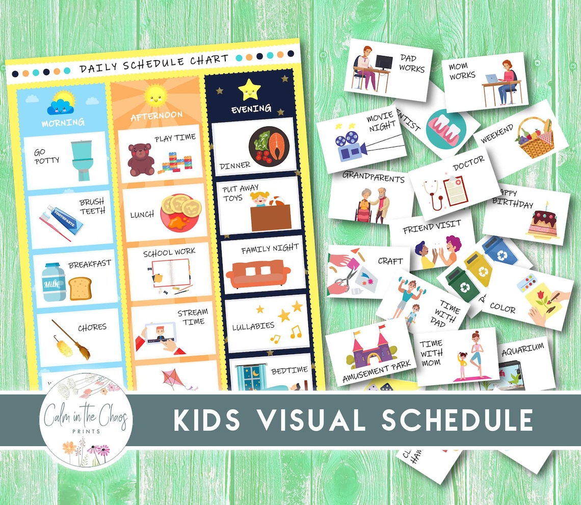 Kids Visual Schedule Daily Routine Activity Cards and Chore - Etsy Canada