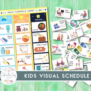 Visueller Zeitplan für Kinder - Tägliche Routineaktivitätskarten und Aufgabendiagramm für Kinder - Druckbare Aufgabenliste für morgens, nachmittags und abends