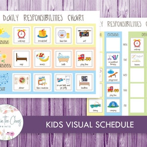 Kids Visual Schedule - Daily Routine Activity Cards and Chore Chart for Kids - Printable Morning, Afternoon and Evening Task List