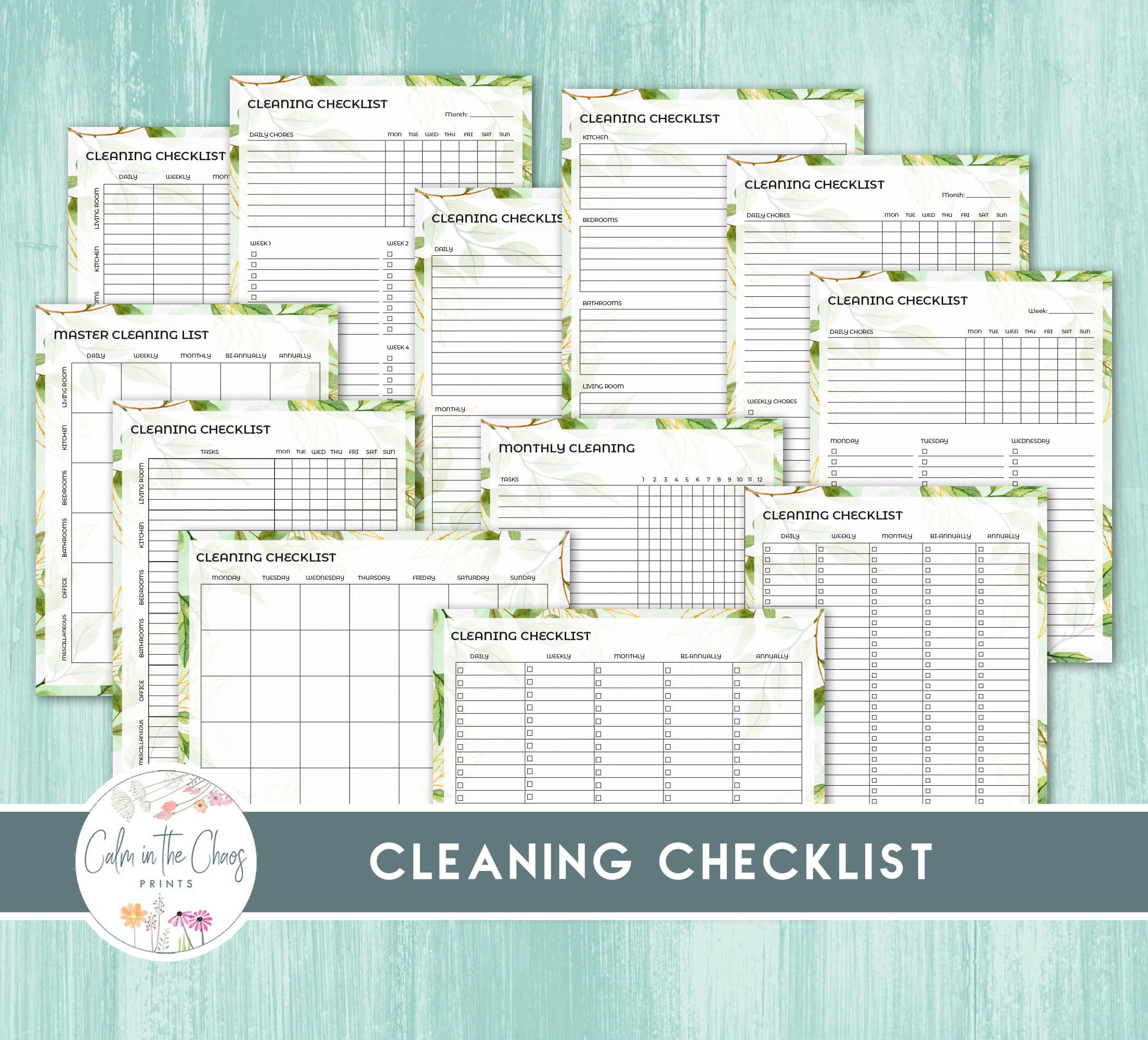 Home Cleaning Checklist - Daily, Weekly, Monthly, Bi-annual, and Annual ...