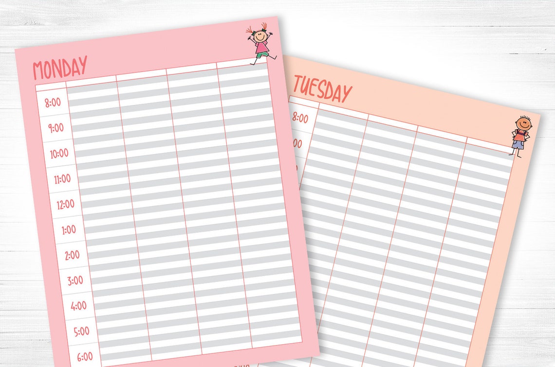 Kids Schedule Printable 4 Kids per Page Plan Out Your Homeschooling ...