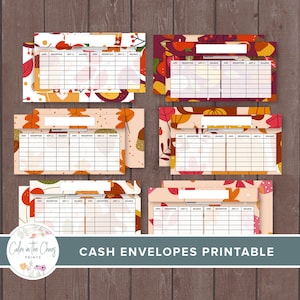 Cash Envelope Printable - Cash Envelope System with Budget Envelopes - Money Envelopes for Simple Monthly Budget - Autumn Fall Designs