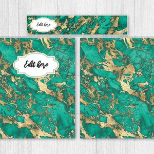 Planner Cover Printable - Modern Marble Design - Editable Binder Covers ...