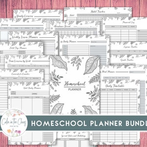 Homeschool Planner Bundle - Home School Teacher Planner - Student Academic Planner - Printable - Available in Letter, A4, and A5 Size