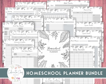 Homeschool Planner Bundle - Home School Teacher Planner - Student Academic Planner - Printable - Available in Letter, A4, and A5 Size