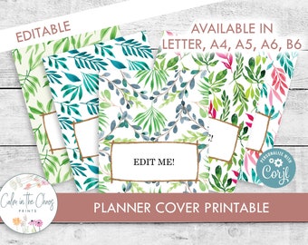 Planner Cover Printable - Cute Cactus Design - Editable Binder Covers ...
