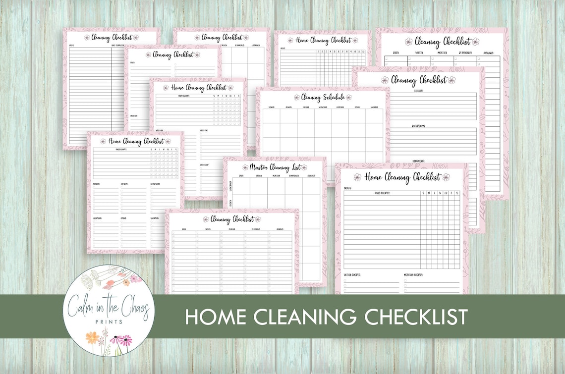 Home Cleaning Checklist Daily, Weekly, Monthly, Bi-annual, and Annual ...