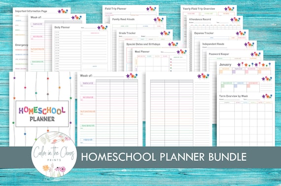 Homeschool Planner Bundle  Home School Teacher Planner