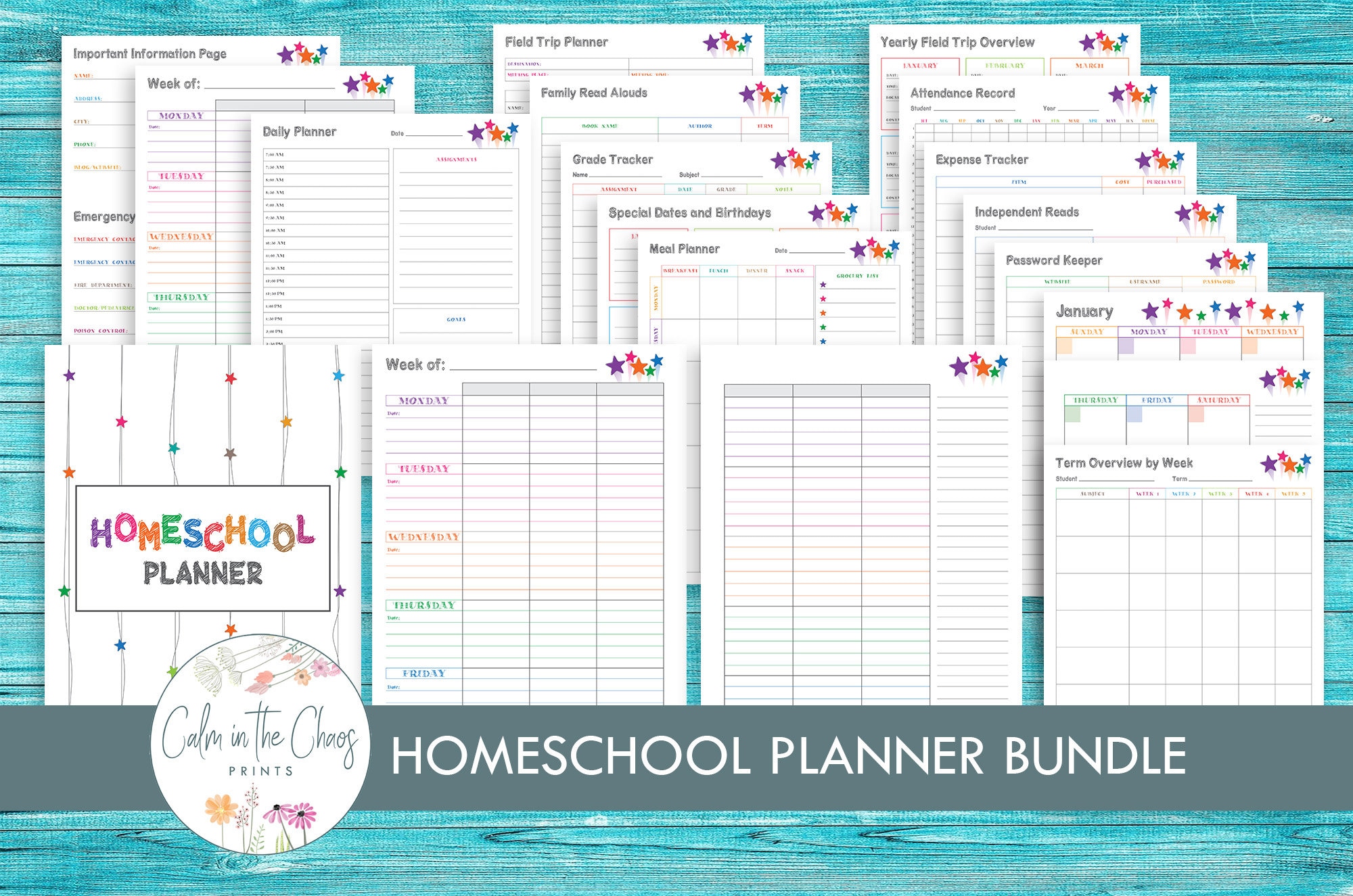 Homeschool Planner Bundle Home School Teacher Planner Etsy