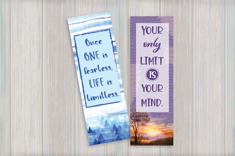 Printable Bookmarks Motivational Saying on Colorful and - Etsy