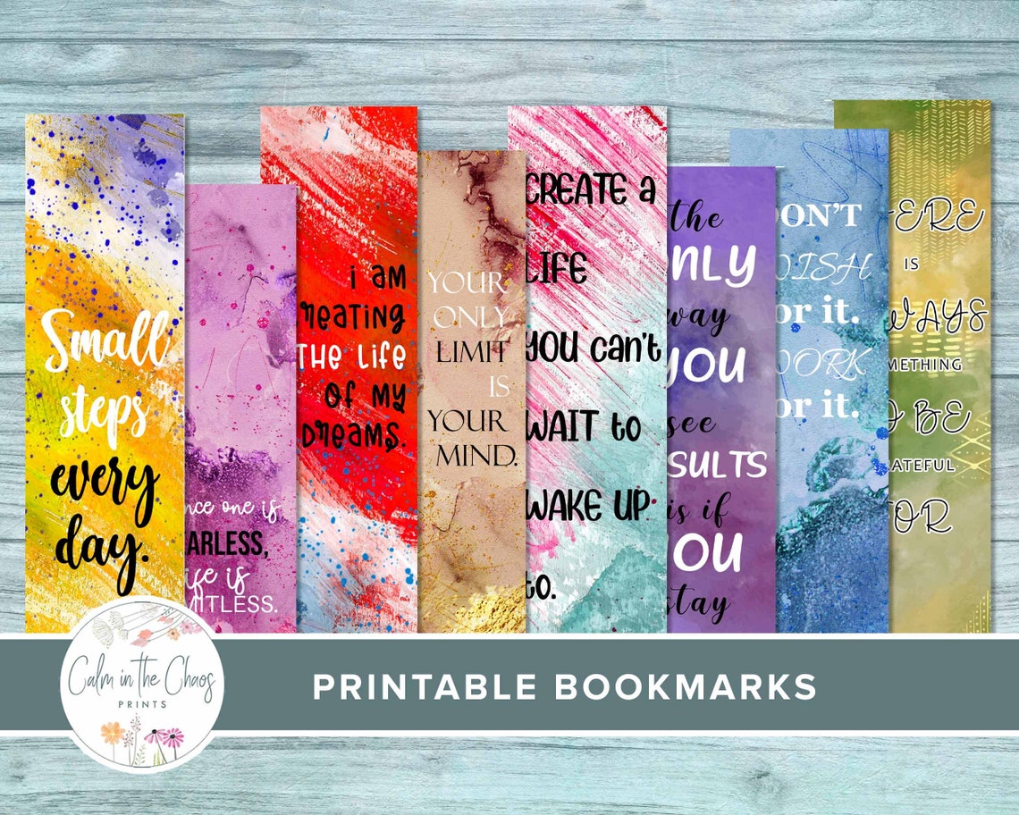 Printable Bookmarks With Motivational Sayings Colorful Printable