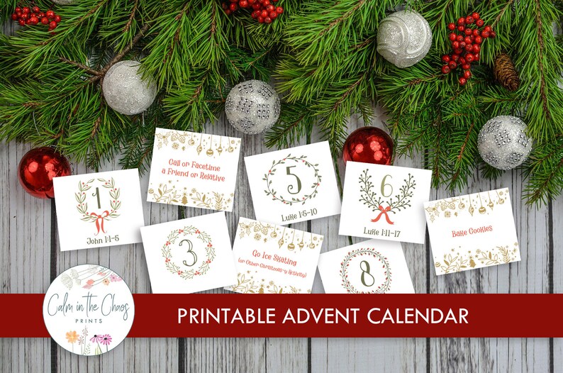 Printable Advent Calendar Countdown to Christmas With 25 Scripture