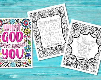 What God Says About You - A Beautiful, Doodle Printable Coloring Book for Teen and Tween Girls - Build Self Esteem in Young Women - Download