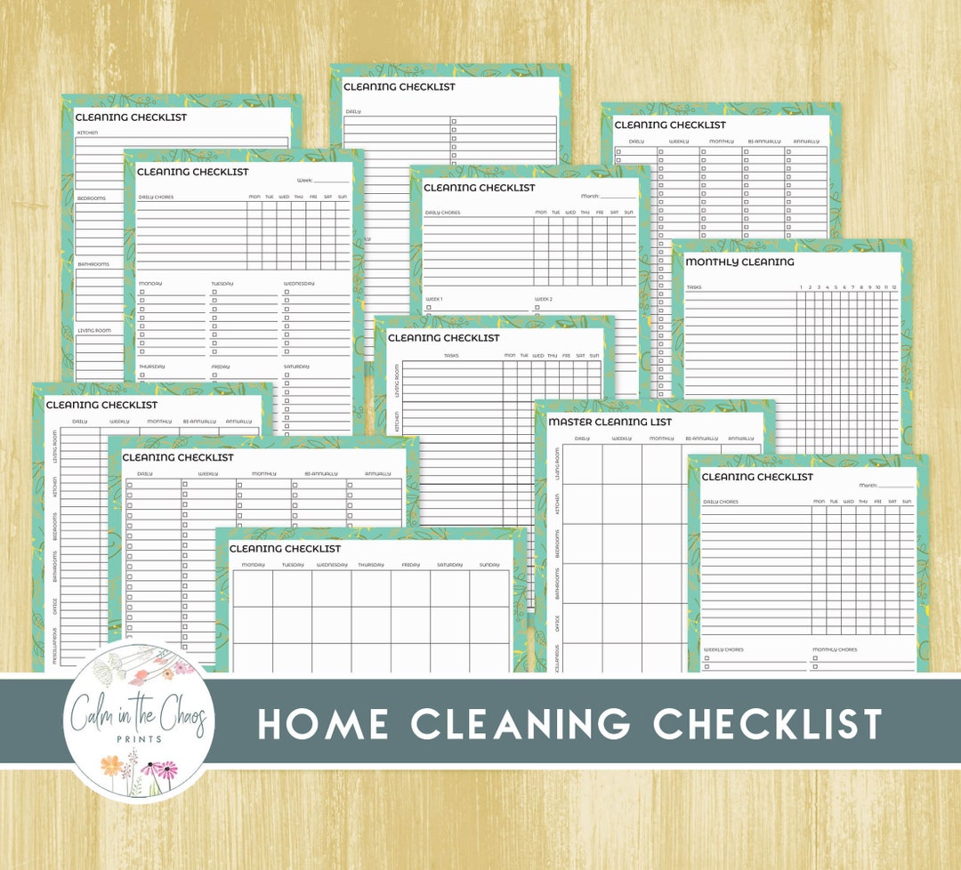 Home Cleaning Checklist - Daily, Weekly, Monthly, Bi-annual, and Annual Cleaning Schedule ...