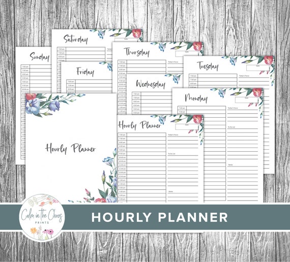 Hourly Planner Daily Planner Printable Family Organizer