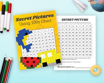 Kids Activity Book for Preschool and Early Elementary Students - Printable Secret Pictures Using 100s Cart Coloring Activities for Kids