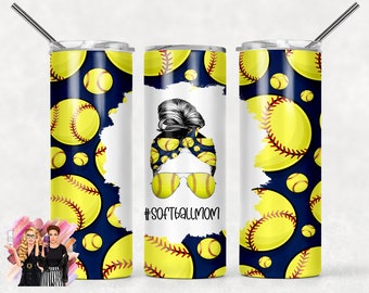 Download Softball Mom Tumbler Etsy