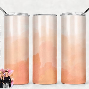 Seamless Orange Ombre Sublimation Tumbler Designs - 20oz Skinny Tumbler Wraps Templates - PNG