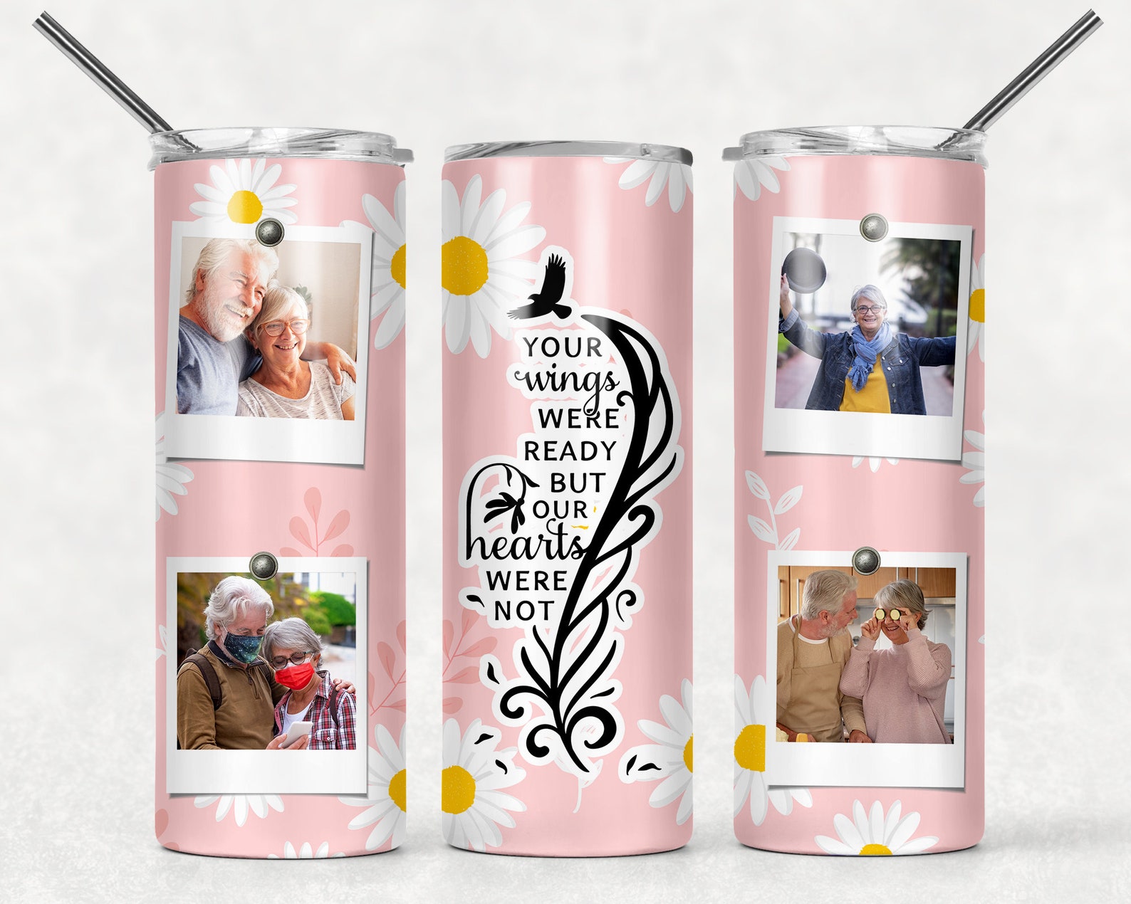 Memorial Photo Template for Tumbler Your Wings Were Ready Etsy