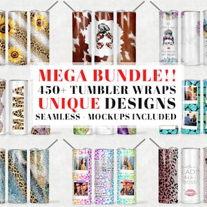 TUMBLER WRAP BUNDLE Drive 450+ Designs - Mega Bundle Tumbler Sublimation Designs Bundle - Tumbler Bundle - Skinny 20oz Sublimation Drive