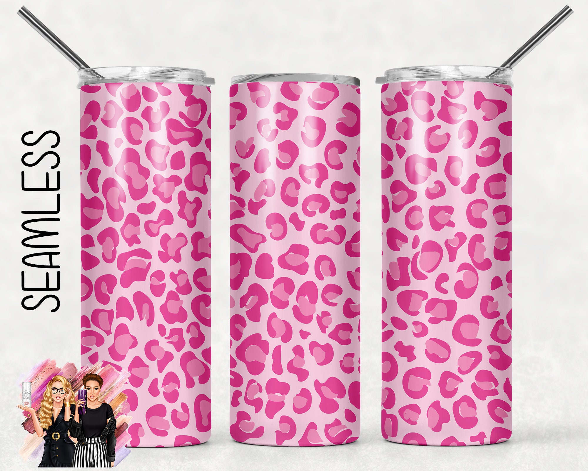 Pink Leopard Print Sublimation Tumbler Designs Cheetah Print | Etsy