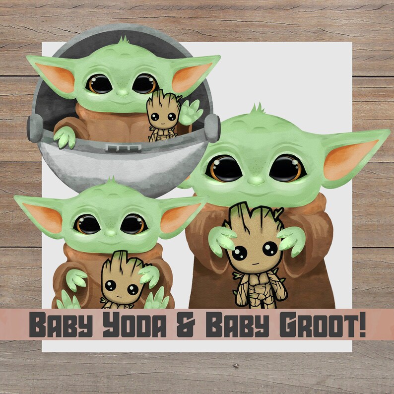 Download Baby Yoda and Baby Groot PNG triple pack The Child Holding ...