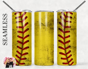 SEAMLESS Dirty Softball Sublimation Tumbler Designs Softball - 20oz Skinny Tumbler Wraps Modelli - PNG 2021