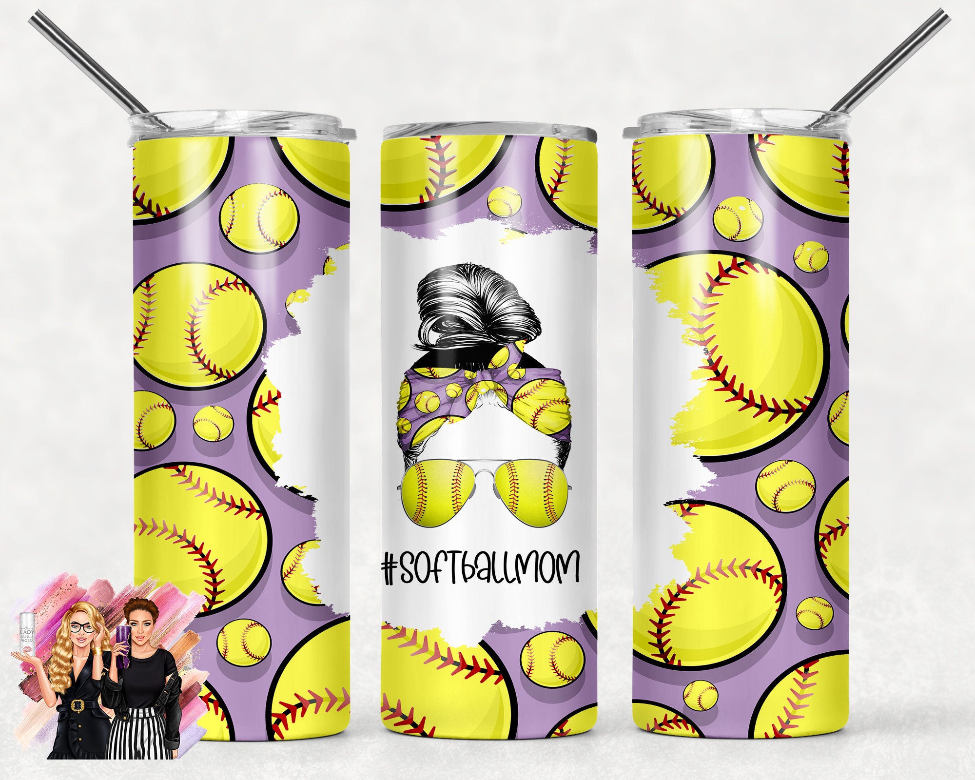 Download SEAMLESS Sublimation Tumbler Designs Softball Mom Life Mom ...