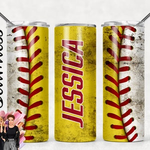 SEAMLESS Dirty Baseball and softball mix Sublimation Tumbler Designs Baseball Softball - 20oz Skinny Tumbler Wraps Templates - PNG 2021