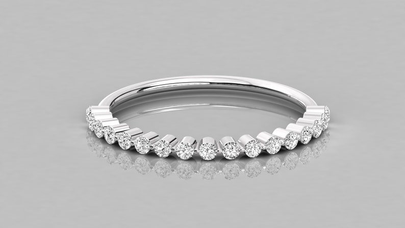 14K Gold Diamond Band Stackable Ring Promise Ring - Etsy