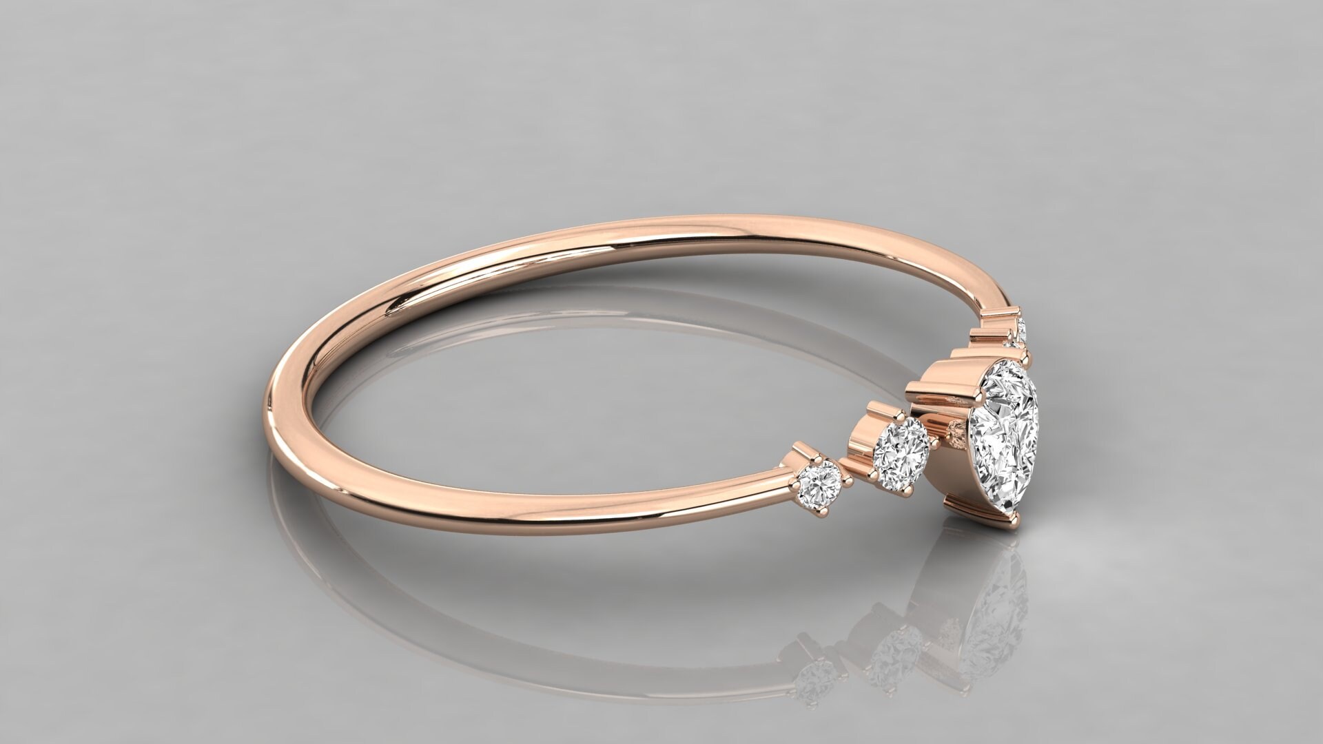 14K Gold Diamond Ring Pear Shape Ring Promise Ring Etsy